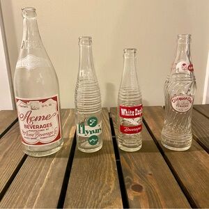 Vintage Glass Soda Bottles (set of 4)